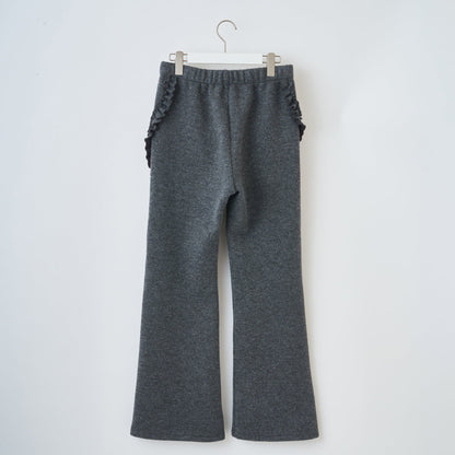 naokitomizuka Bonded Knit Frill Pants ナオキトミヅカ ボンディッドニットフリルパンツ GRNTP014【レディース ニットパンツ フレアパンツ フリル  26FW】