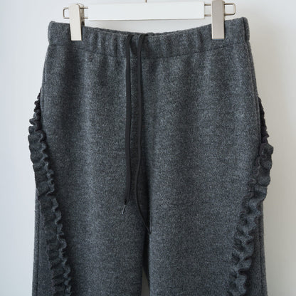 naokitomizuka Bonded Knit Frill Pants ナオキトミヅカ ボンディッドニットフリルパンツ GRNTP014【レディース ニットパンツ フレアパンツ フリル  26FW】