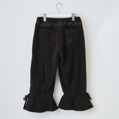 naokitomizuka Reebok Cropped Fleece Pants With Ribbon Hem ナオキトミヅカ リーボック クロップドフリースパンツ ウィズリボンヘム GRNTP016【レディース リボン フレア フリース ロゴ刺繍 ポケット付き 26FW】