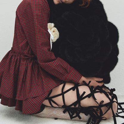 naokitomizuka Velvet Ribbon Skirt ナオキトミヅカ ベルベットリボンスカート GRNTS016【レディース ベルベット リボン レイヤード 日本製 26FW】