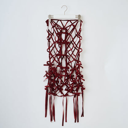 naokitomizuka Velvet Ribbon Skirt ナオキトミヅカ ベルベットリボンスカート GRNTS016【レディース ベルベット リボン レイヤード 日本製 26FW】