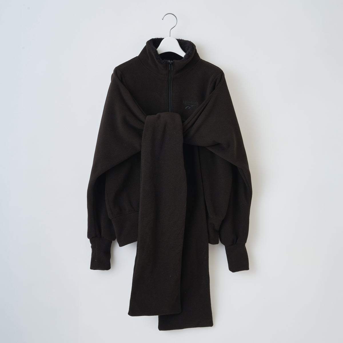 naokitomizuka Reebok Big Ribbon Fleece ナオキトミヅカ リーボック ビッグリボンフリース GRNTT028【レディース ジップジャケット リボン マフラー フリース ロゴ刺繍 26FW】