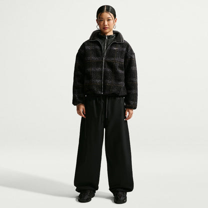 NIKE Oversized Plaid High Pile Fleece Jacket ナイキ オーバーサイズド プレイド ハイパイル フリース ジャケット IQ8269【レディース フリースジャケット チェック柄 ストライプリブ 26FW】