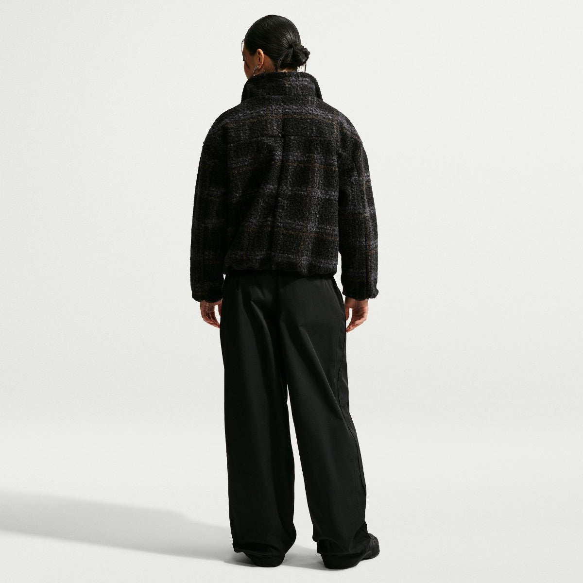 NIKE Oversized Plaid High Pile Fleece Jacket ナイキ オーバーサイズド プレイド ハイパイル フリース ジャケット IQ8269【レディース フリースジャケット チェック柄 ストライプリブ 26FW】