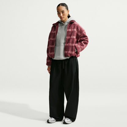 NIKE Oversized Plaid High Pile Fleece Jacket ナイキ オーバーサイズド プレイド ハイパイル フリース ジャケット IQ8269【レディース フリースジャケット チェック柄 ストライプリブ 26FW】