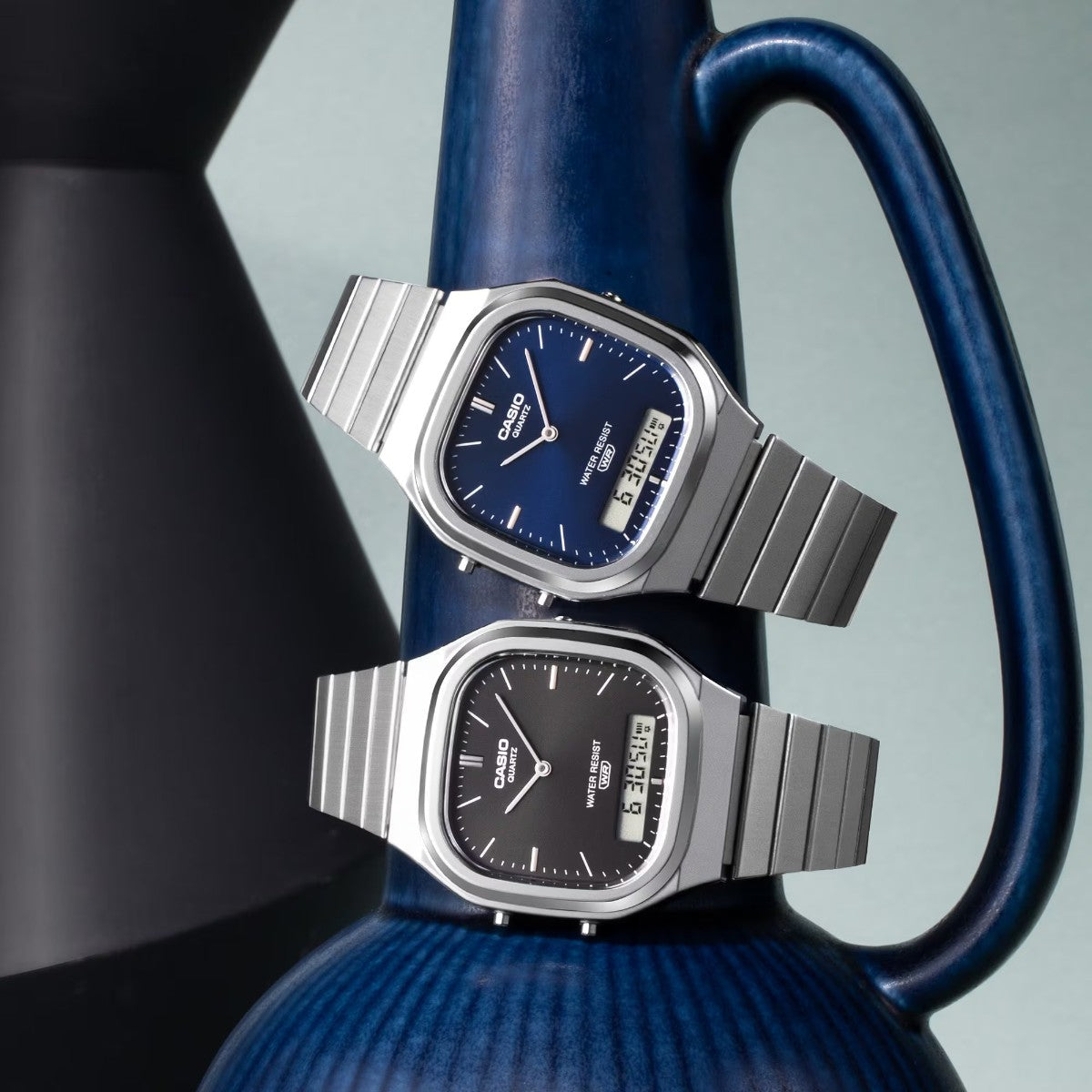 CASIO AQ-240E-1AJF カシオ  AQ-240E-1AJF【メンズ デジタル時計 アナログ時計 メタルバンド 時刻アラーム ストップウオッチ 26FW】