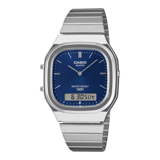 CASIO AQ-240E-2A2JF カシオ  AQ-240E-2A2JF【メンズ デジタル時計 アナログ時計 メタルバンド 時刻アラーム ストップウオッチ 26FW】