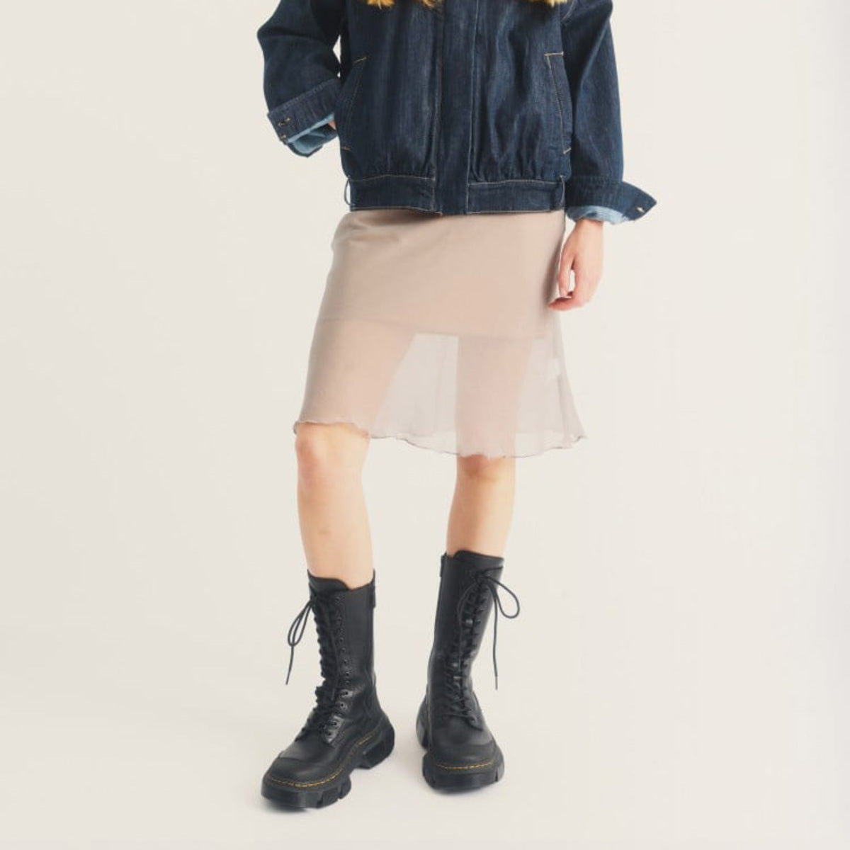 Dr. MARTENS DMXL 14i 14 Eye Boots ドクターマーチン DMXL 14 ホール ブーツ DM-43129001-BK【レディース ボリュームソール 厚底ブーツ プラットフォーム  レースアップ 26FW】