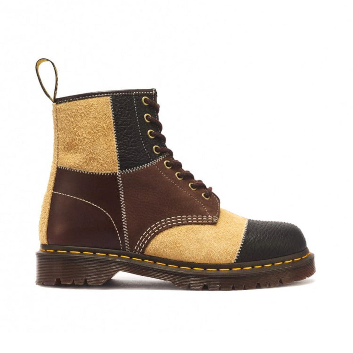 Dr. MARTENS 1460 PWRK 8 Eye Boots ドクターマーチン 1460 PWRK 8 ホール ブーツ DM-43149960-DBR【メンズ 8ホールブーツ レースアップブーツ パッチワーク ヌバックレザー 26FW】