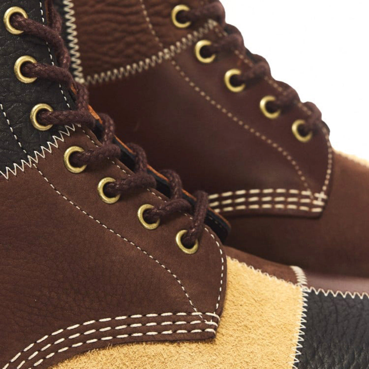 Dr. MARTENS 1460 PWRK 8 Eye Boots ドクターマーチン 1460 PWRK 8 ホール ブーツ DM-43149960-DBR【メンズ 8ホールブーツ レースアップブーツ パッチワーク ヌバックレザー 26FW】