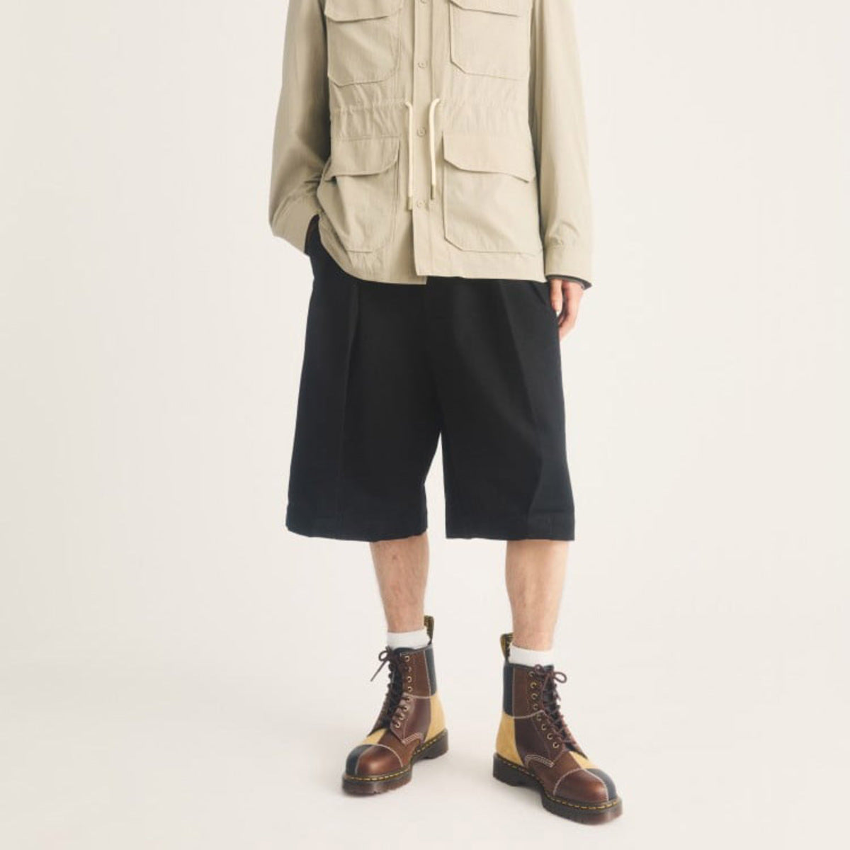 Dr. MARTENS 1460 PWRK 8 Eye Boots ドクターマーチン 1460 PWRK 8 ホール ブーツ DM-43149960-DBR【メンズ 8ホールブーツ レースアップブーツ パッチワーク ヌバックレザー 26FW】
