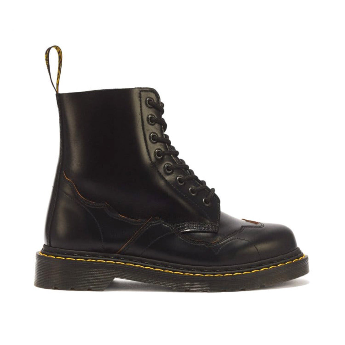 Dr. MARTENS 1460 PASCAL RI 8 Eye Boots ドクターマーチン 1460 PASCAL RI 8 ホール ブーツ DM-43214001-BK【メンズ 8ホールブーツ レースアップブーツ パッチワークブーツ レザーシューズ 26FW】