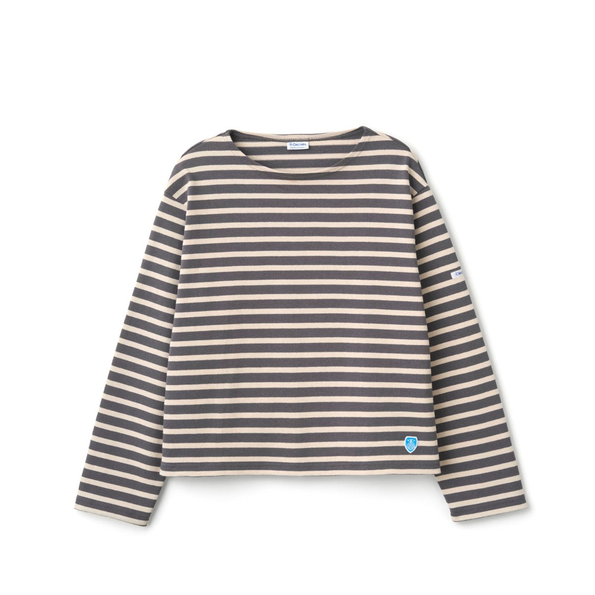 ORCIVAL Cotton Lourd Crew Neck Wide Basque Shirt Solid オーシバル コットン ルールド クルーネック ワイド バスクシャツ ソリッド B259【レディース フレンチバスクシャツ フランス製 ボーダー コットン 26FW】