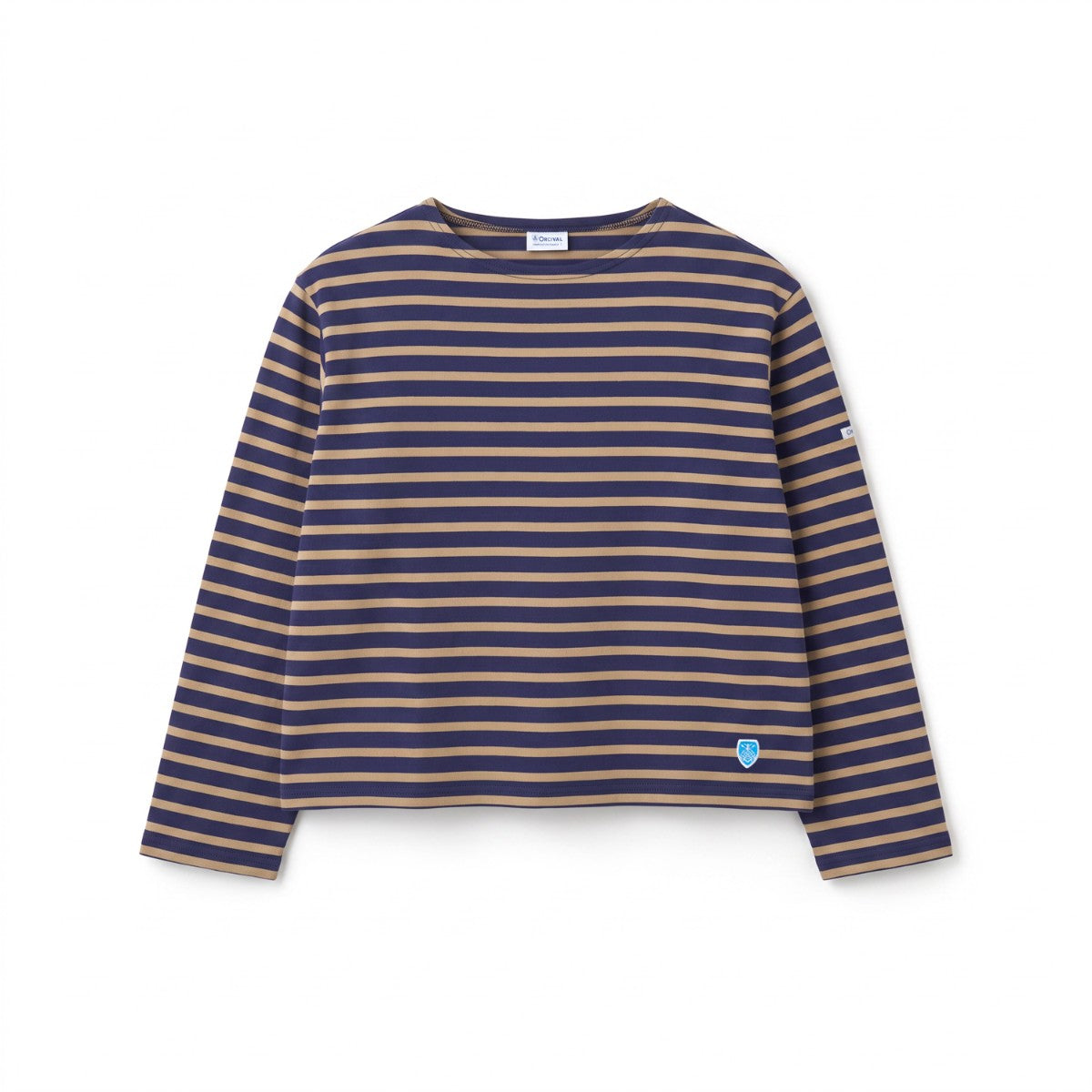 ORCIVAL Cotton Lourd Crew Neck Wide Basque Shirt Solid オーシバル コットン ルールド クルーネック ワイド バスクシャツ ソリッド B611【レディース フレンチバスクシャツ フランス製 ボーダー コットン 26FW】