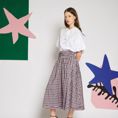 Sister Jane Lumiere Collar Blouse シスター ジェーン ルミエール カラー ブラウス 34SJ01BL1314WHT【レディース 半袖ブラウス パフスリーブ ガーリー 上品 きれいめ 取り外し可能 26FW】