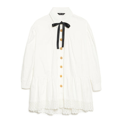 Sister Jane Endora Shirt One-Piece シスター ジェーン エンドラ シャツ ワンピース 34SJ02DR2611WHT【レディース ミニワンピース シャツワンピース オーバーサイズ リボン ガーリー 26FW】