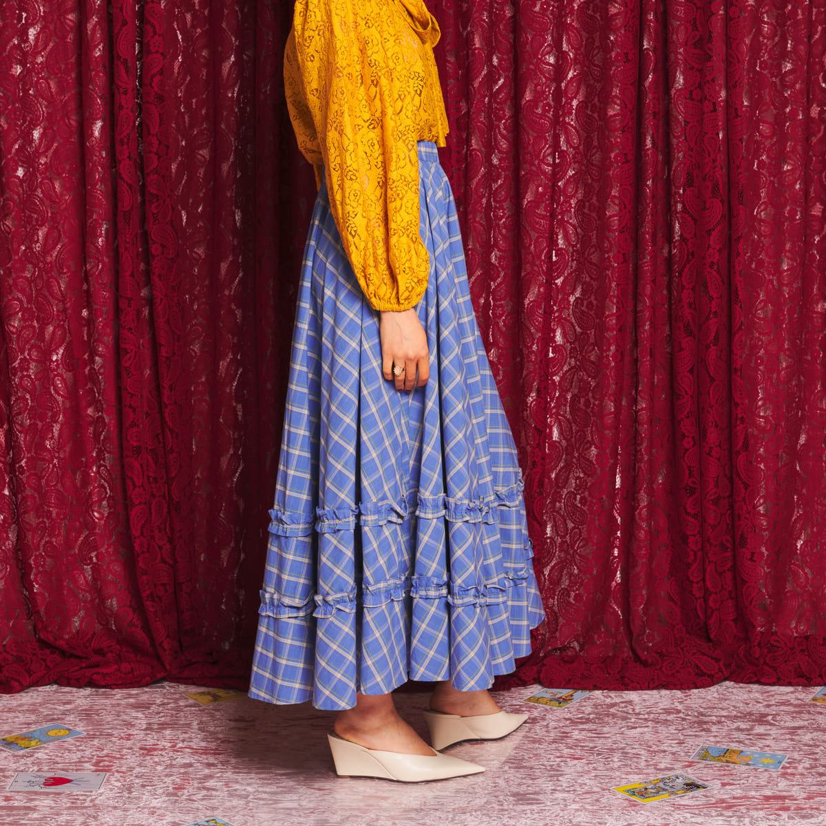 Sister Jane Lumina Check Circle Skirt シスター ジェーン ルミナ チェック サークル スカート 34SJ02SK475BLE【レディース フレアスカート ミディ丈 チェック柄 上品 ガーリー 26FW】