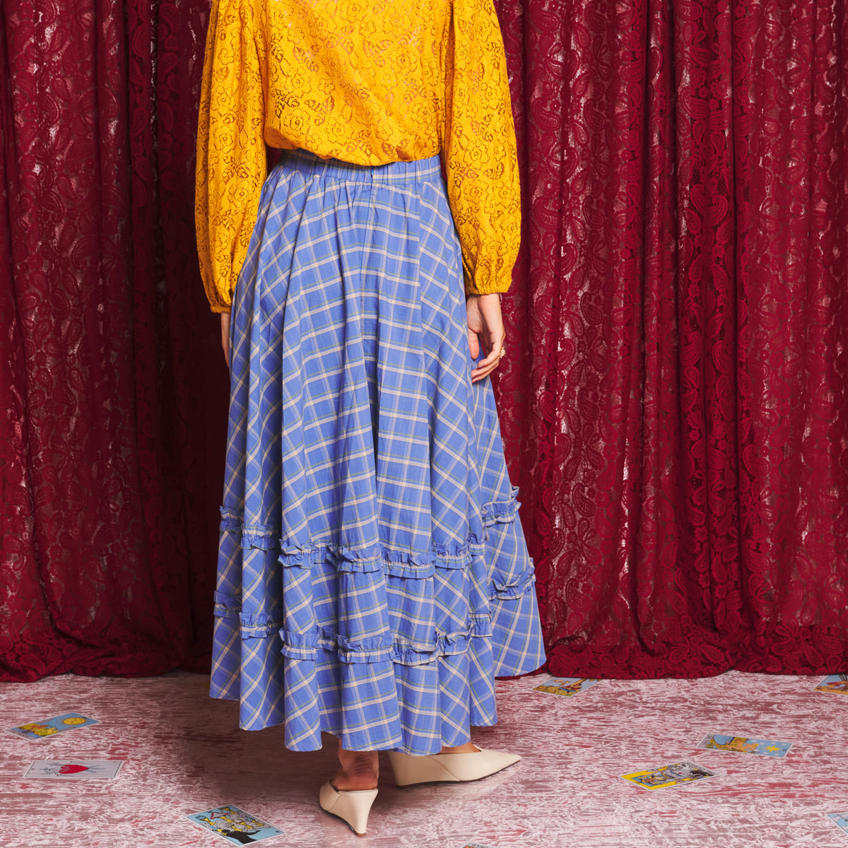 Sister Jane Lumina Check Circle Skirt シスター ジェーン ルミナ チェック サークル スカート 34SJ02SK475BLE【レディース フレアスカート ミディ丈 チェック柄 上品 ガーリー 26FW】