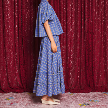 Sister Jane Lumina Check Circle Skirt シスター ジェーン ルミナ チェック サークル スカート 34SJ02SK475BLE【レディース フレアスカート ミディ丈 チェック柄 上品 ガーリー 26FW】