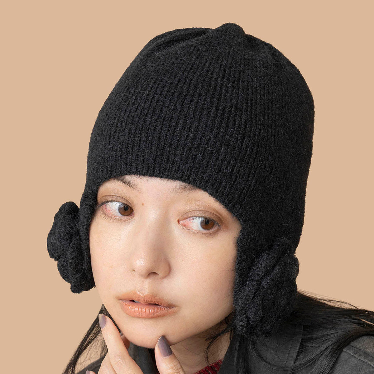 Casselini Flower Knit Hat キャセリーニ フラワーニット帽 252-112701【レディース ニット帽 防寒性 ガーリー カジュアル デイリーユース 26FW】