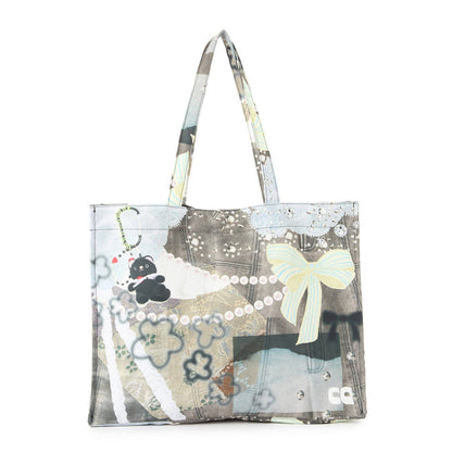 Casselini Collage Print Tote キャセリーニ コラージュプリントトート 269-600503【レディース トートバッグ プリント 大容量 通勤 通学 26FW】