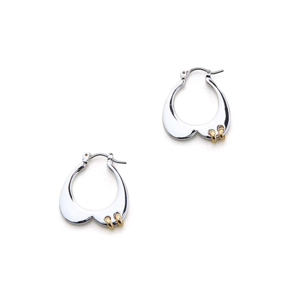 LAPUIS Plate heart pierced earrings ラピュイ プレート ハート ピアスド イヤリングス 263-220115【レディース ハートピアス ハートモチーフ フープピアス 26FW】