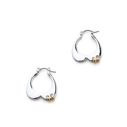 LAPUIS Plate heart pierced earrings ラピュイ プレート ハート ピアスド イヤリングス 263-220115【レディース ハートピアス ハートモチーフ フープピアス 26FW】