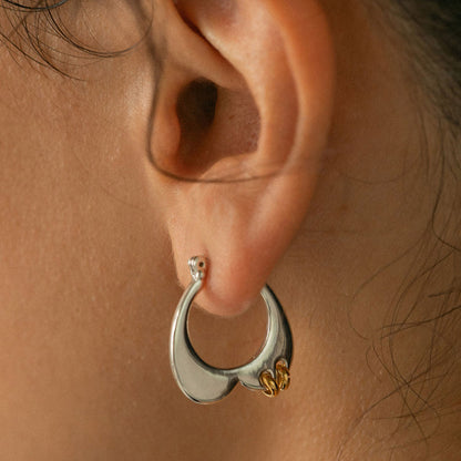 LAPUIS Plate heart pierced earrings ラピュイ プレート ハート ピアスド イヤリングス 263-220115【レディース ハートピアス ハートモチーフ フープピアス 26FW】