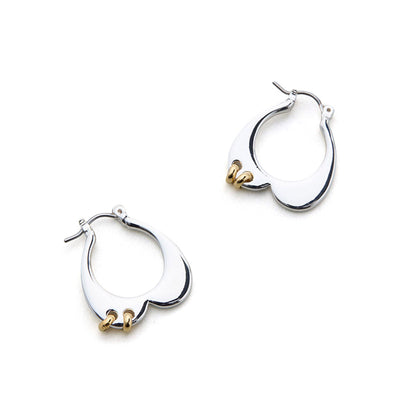 LAPUIS Plate heart pierced earrings ラピュイ プレート ハート ピアスド イヤリングス 263-220115【レディース ハートピアス ハートモチーフ フープピアス 26FW】