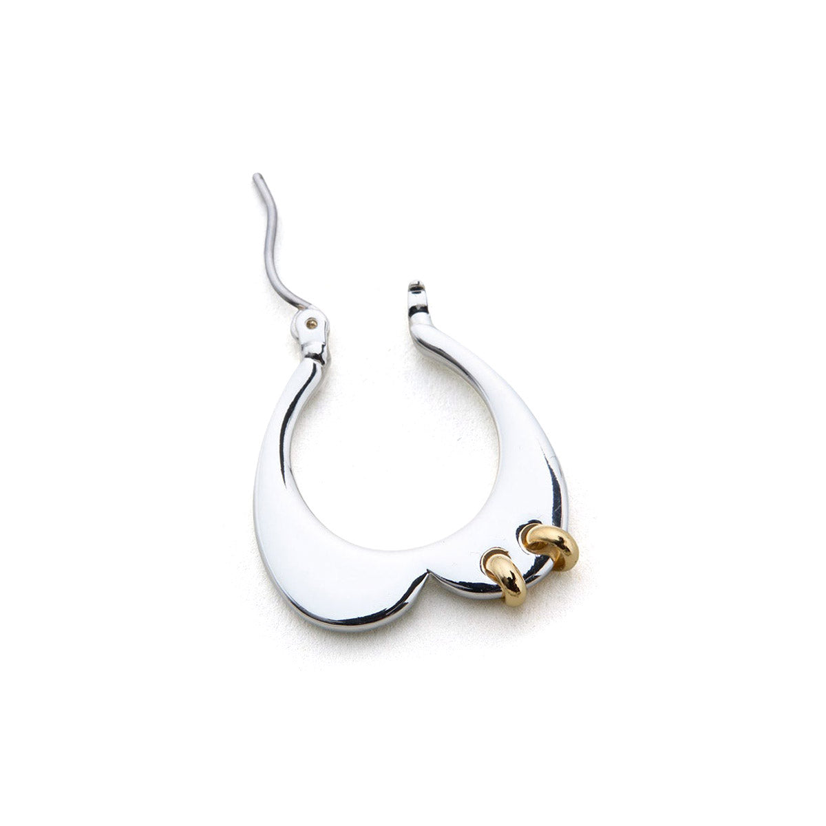 LAPUIS Plate heart pierced earrings ラピュイ プレート ハート ピアスド イヤリングス 263-220115【レディース ハートピアス ハートモチーフ フープピアス 26FW】