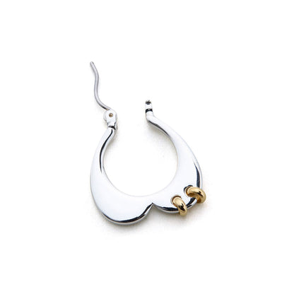 LAPUIS Plate heart pierced earrings ラピュイ プレート ハート ピアスド イヤリングス 263-220115【レディース ハートピアス ハートモチーフ フープピアス 26FW】