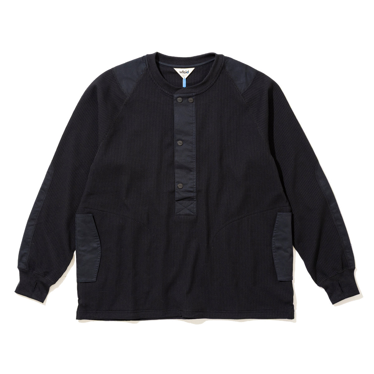 wfeld Functional Waffle Henley Shirt フェルド ファンクショナル ワッフル ヘンリー シャツ WF-26AW-WLD-CT04【メンズ ヘンリーシャツ ワッフル生地 速乾性 レイヤード デイリーユース 26FW】
