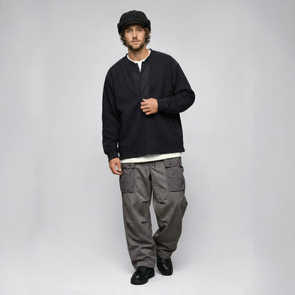 wfeld Functional Waffle Henley Shirt フェルド ファンクショナル ワッフル ヘンリー シャツ WF-26AW-WLD-CT04【メンズ ヘンリーシャツ ワッフル生地 速乾性 レイヤード デイリーユース 26FW】
