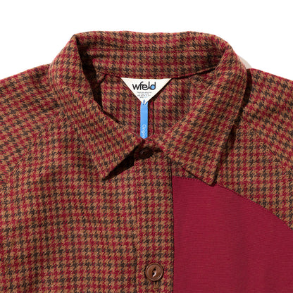 wfeld Wool-Nylon Tweed Short Shirt Jacket フェルド ウールナイロン ツイード ショート シャツジャケット WF-26AW-WLD-JK06【メンズ チェック柄 ショート丈 パッチポケット カジュアル デイリーユース 26FW】