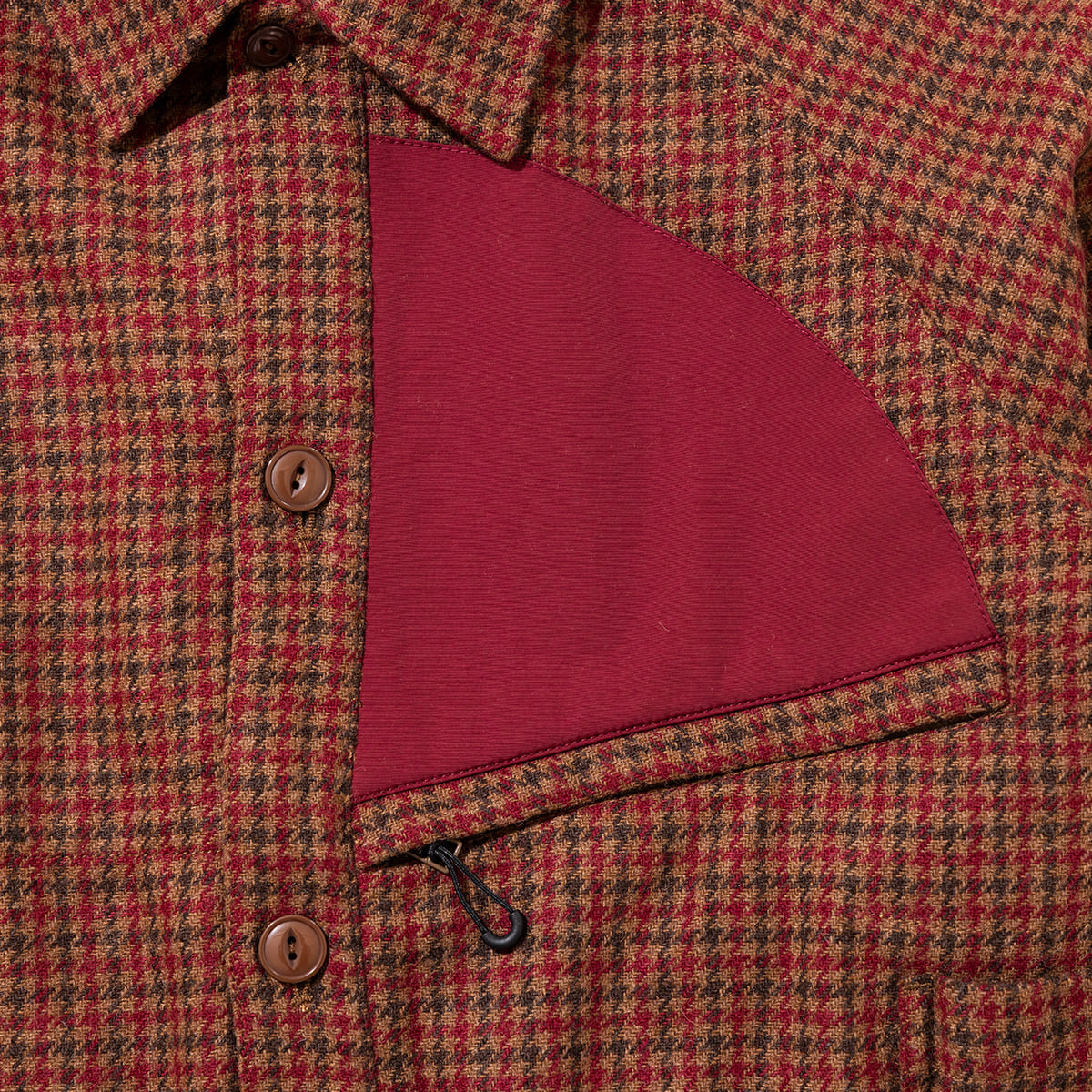 wfeld Wool-Nylon Tweed Short Shirt Jacket フェルド ウールナイロン ツイード ショート シャツジャケット WF-26AW-WLD-JK06【メンズ チェック柄 ショート丈 パッチポケット カジュアル デイリーユース 26FW】