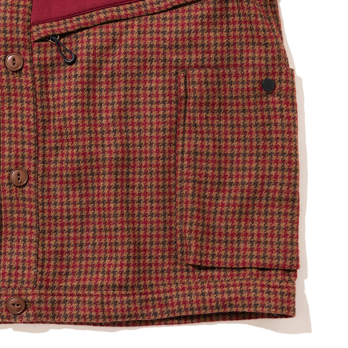 wfeld Wool-Nylon Tweed Short Shirt Jacket フェルド ウールナイロン ツイード ショート シャツジャケット WF-26AW-WLD-JK06【メンズ チェック柄 ショート丈 パッチポケット カジュアル デイリーユース 26FW】