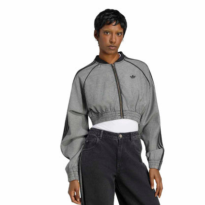 adidas Originals SST Denim Track Top アディダスオリジナルス SST デニムトラックトップ DG377-KS9215【レディース デニムジャケット ショート丈 フルジップ オーバーサイズ 26FW】