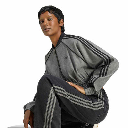 adidas Originals SST Denim Track Top アディダスオリジナルス SST デニムトラックトップ DG377-KS9215【レディース デニムジャケット ショート丈 フルジップ オーバーサイズ 26FW】