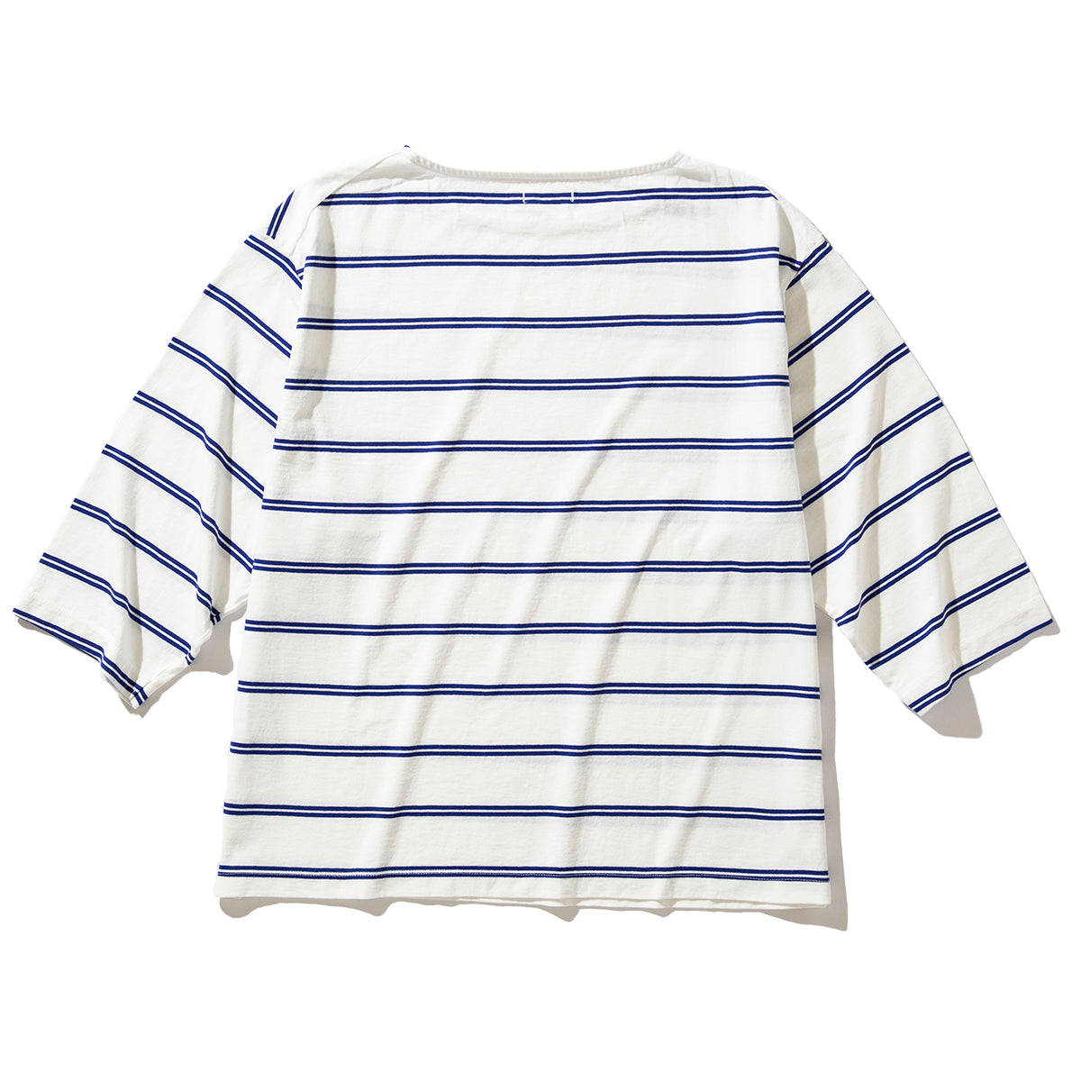 Boat Neck Organic Cotton Border 3-Q-S Tee