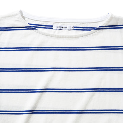 Boat Neck Organic Cotton Border 3-Q-S Tee