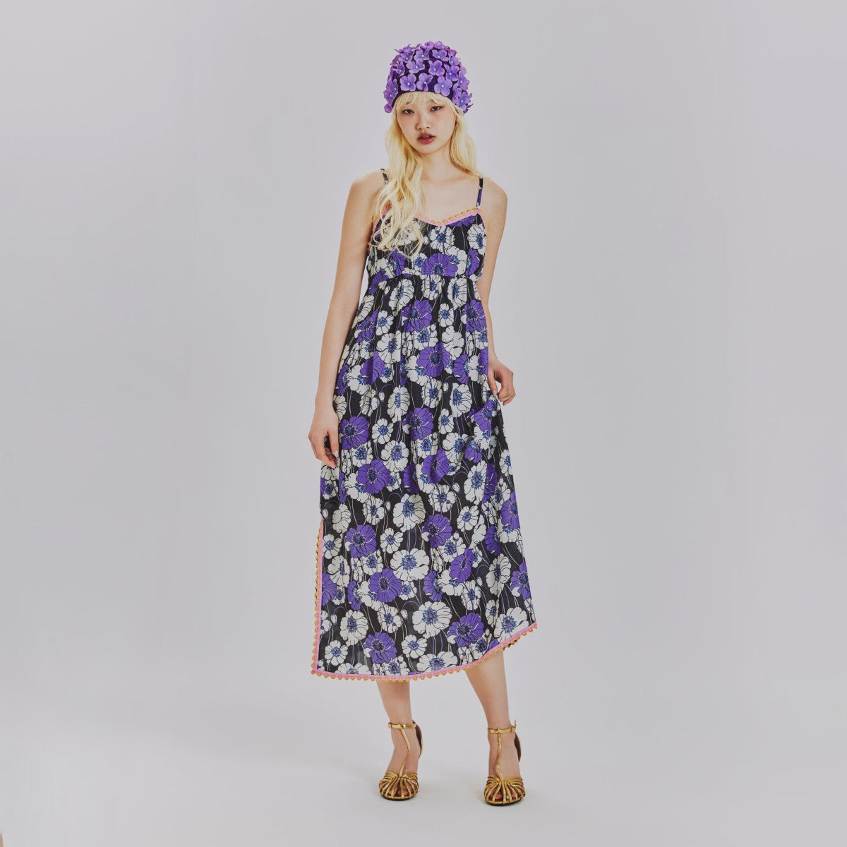 SUMMER RETRO FLORAL CAMI DRESS