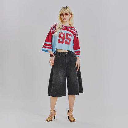 Denim Line Half Pants