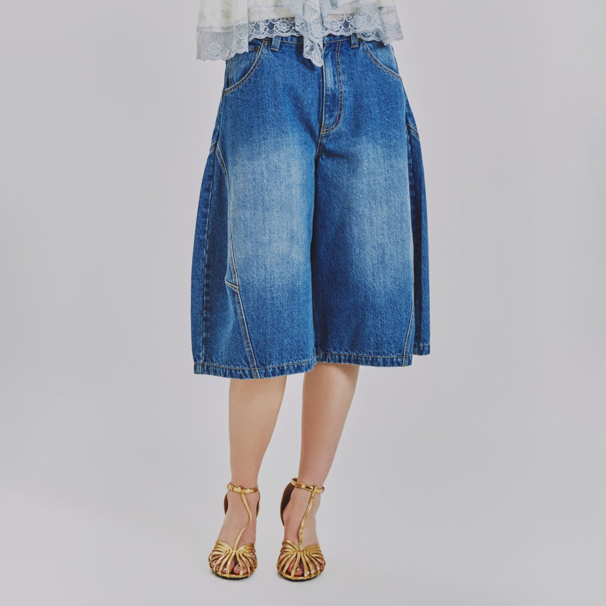 Denim Line Half Pants