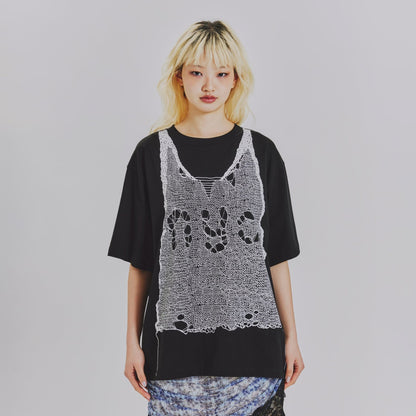 TROMPE LOEIL PRINT OVERSIZED T-SHIRT