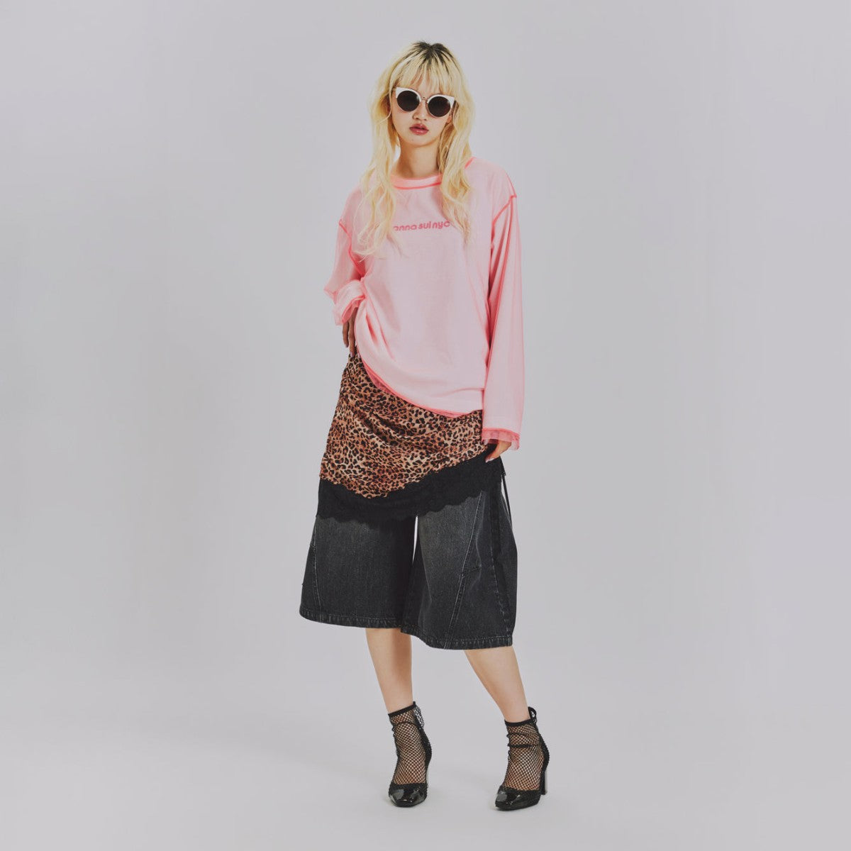 MESH LAYERED LONG T-SHIRT