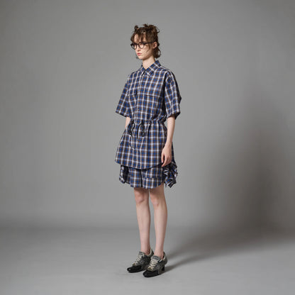 CHECK FRILL TRUCK SHORTS