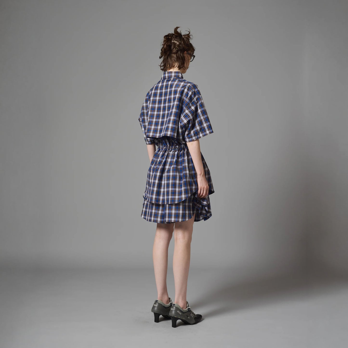 CHECK FRILL TRUCK SHORTS