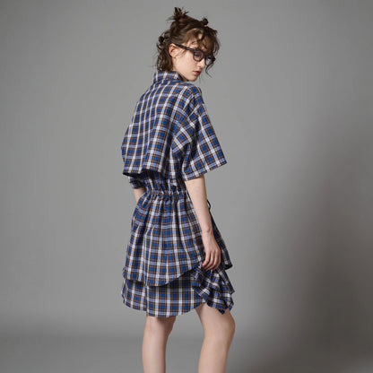 CHECK FRILL TRUCK SHORTS