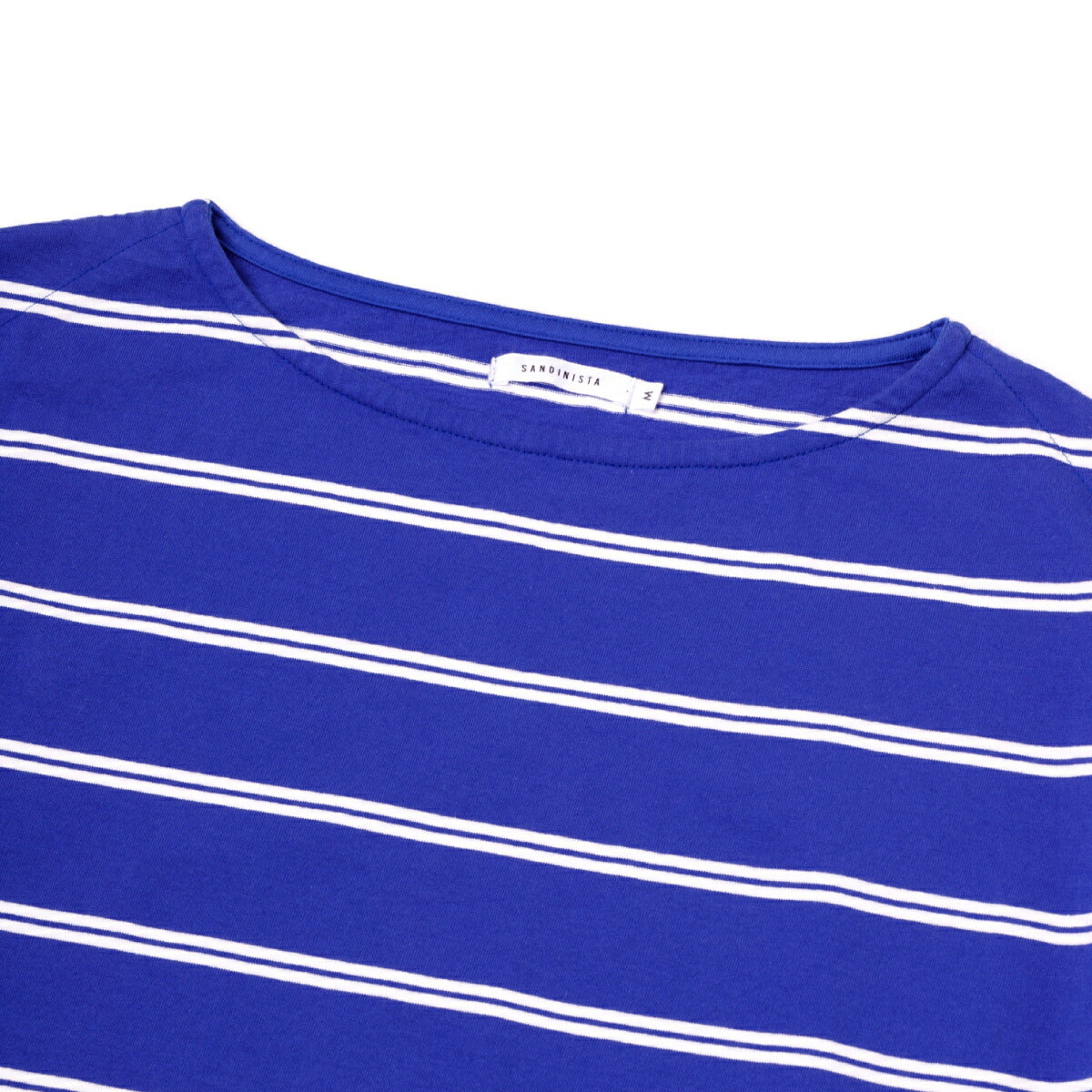 Boat Neck Organic Cotton Border 3-Q-S Tee